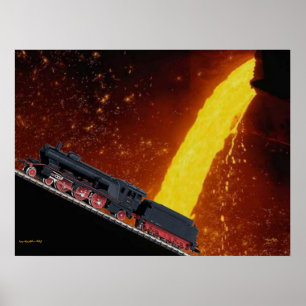 Express Train Locomotive Poster