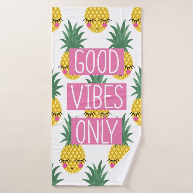 Expression conceptuelle Bonnes vibes seulement sur (Serviette de bain)