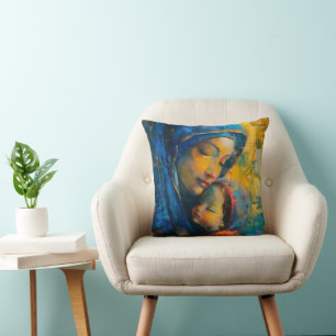 Expressionismus Maria und Jesus Kissen