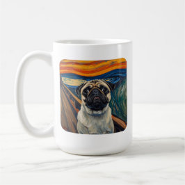 Expressionist Angst Painting–Inspired Pug Art Kaffeetasse