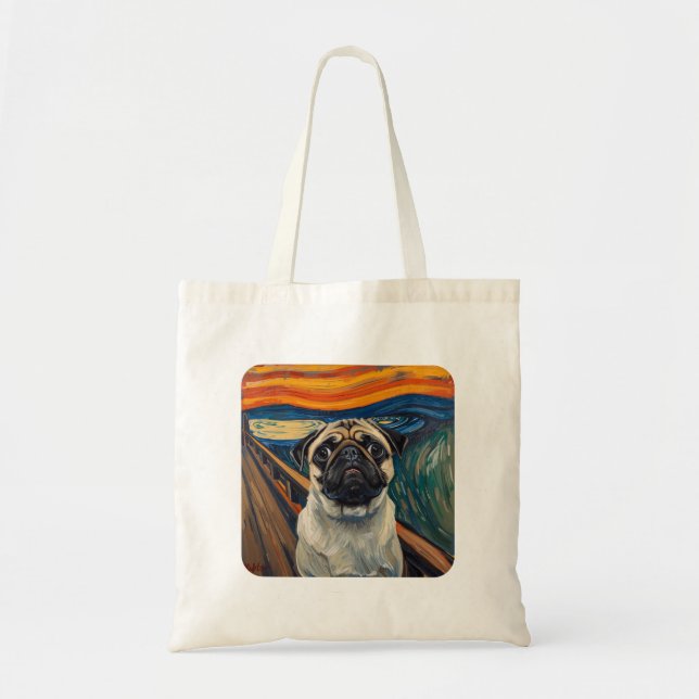 Expressionist Angst Painting–Inspired Pug Art Tragetasche (Vorne)