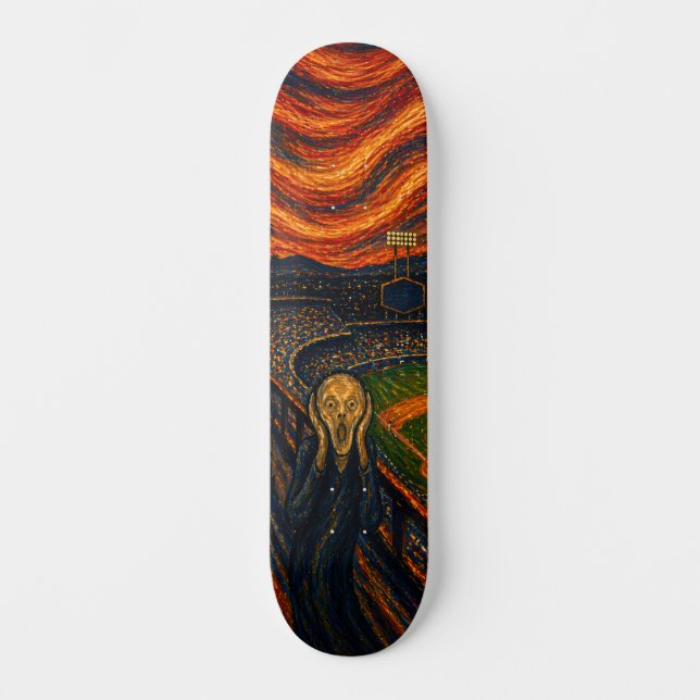 Expressionist Baseball Stadion Skateboard Deck (Vorderseite)