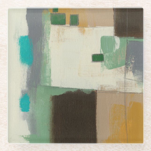 Expressionist-Malerei mit schweren Glasuntersetzer (Vorderseite)