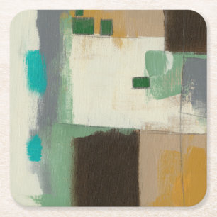 Expressionist-Malerei mit schweren Rechteckiger Pappuntersetzer