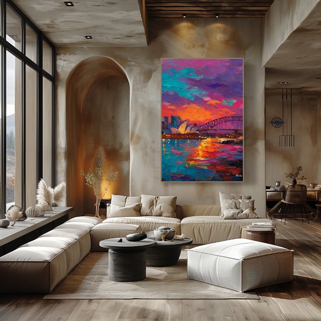 Expressionist Sydney Skyline Vibrant Harbor City Poster (Von Creator hochgeladen)