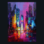 Expressionist Tokyo Skyline Neon Night Cityscape Poster<br><div class="desc">Colorful expressionist skyline artwork inspired by Tokyo and the vibrant neon lights of Shibuya. Bold textures, glowing reflections and intense colors transform the futuristic skyline into a dramatic urban night cityscape painting, perfect for lovers of Tokyo, travel inspired art and modern expressionist skylines.</div>