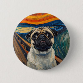 Expressionistische Angst-Malerei-inspirierte Pug-K Button