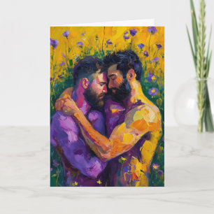 Expressionistische Umarmung in Öl Karte