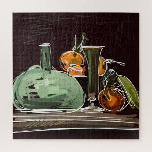 Expressionistischer Fruchtwein Grüner Vasen
