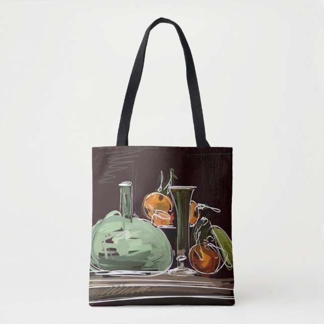 Expressionistischer Fruchtwein Grüner Vasen Tasche (Vorderseite)