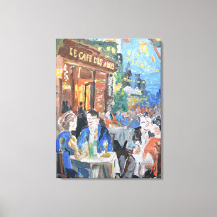 Expressionistischer Pariser Café-Terrasse Leinwanddruck