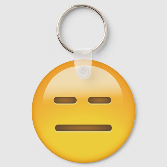 Expressionless Face Emoji Schlüsselanhänger (Vorderseite)