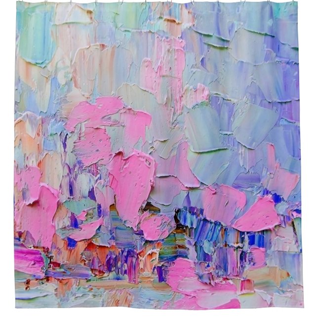 Expressive embossed paint on canvas, created using duschvorhang (Vorderseite)