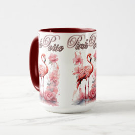 Expressive Flamingo | Wasserfarbe & florale Kunst Tasse