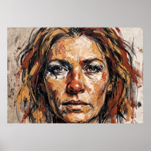 Expressive Frauenporträt-Kunstposter Poster
