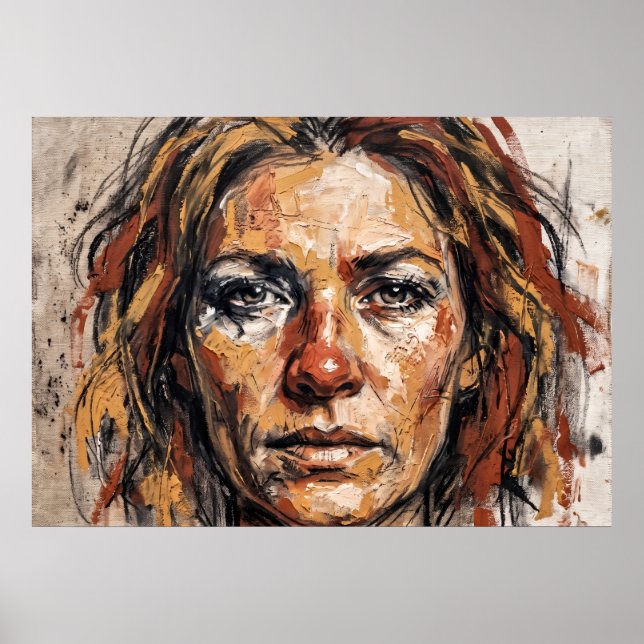 Expressive Frauenporträt-Kunstposter Poster (Vorne)