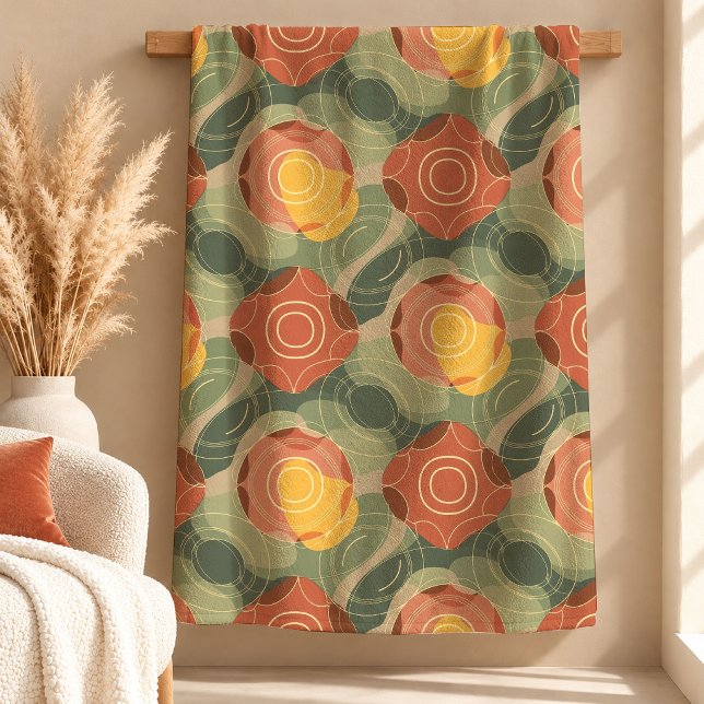 Expressive Salbei-Senf-Regenbogen-Decke Design Fleecedecke (Expressive Sage Mustard Rainbow Blanket Design)