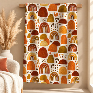 Expressive verbrannte Orange-Sage-Regenbogen-Decke Fleecedecke