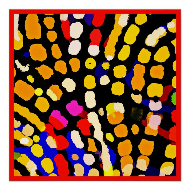 Expressives Farbenspiel-Muster Poster (Vorderseite)