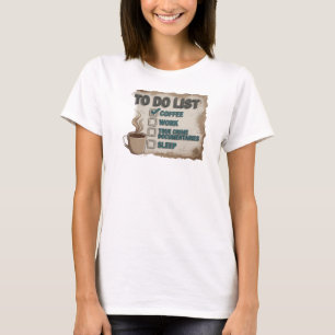 Expressives Gold KAFFEE ARBEIT WAHRER KRIMI T-Shirt
