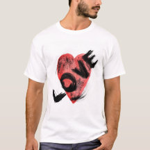 Expressives Pinselstrich Rotherz LOVE Grafik T-Shi