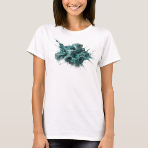 Expressives Teal-Abstraktes-Würfel-Designer-Grafik T-Shirt