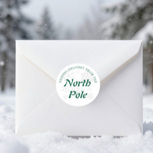 Expresslieferung vom Nordpol Weihnachten Runder Aufkleber