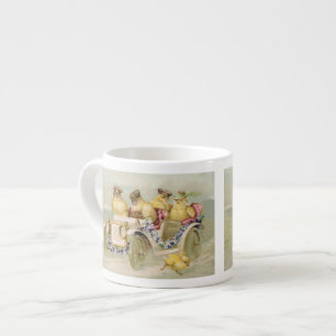 Expresso Poulets sur la course - tasse vintage mignonne