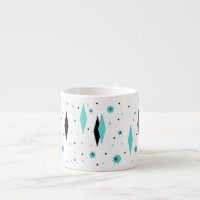 Rétros diamants de turquoise et tasse de café