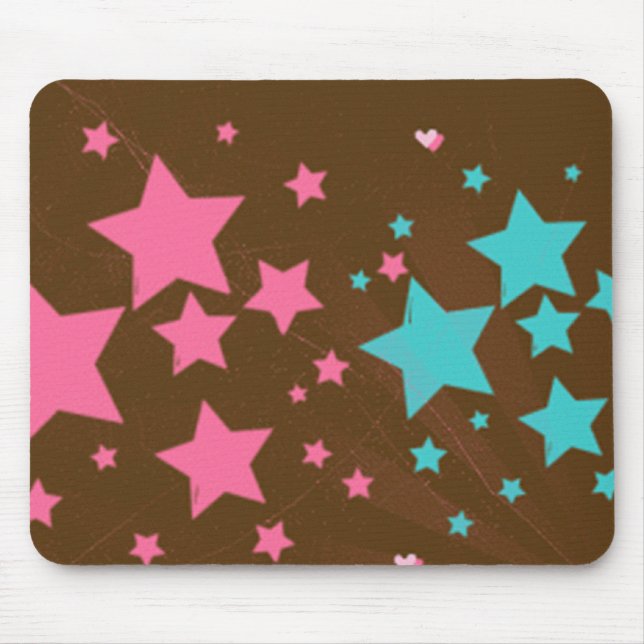 Expresso Rosa und Blaue Sterne - Mousepad (Vorne)
