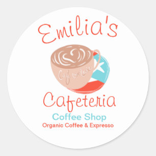 Expresso Spanisches Café Handgezeichnetes Logo Runder Aufkleber