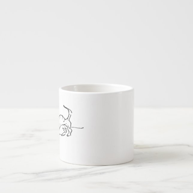 Expresso Tasse à café avec chien saucisse en ligne d'art dr (Devant)
