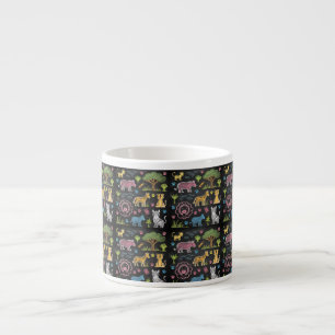 Expresso Tasse à café blanche avec un motif vibrant et colo