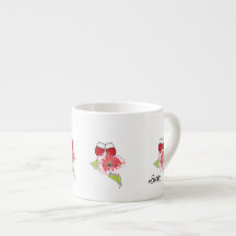 Tasse à espresso : Verres à vin avec fleurs sauvag