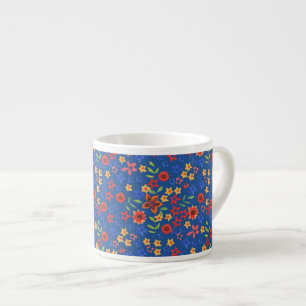 Expresso Tasse Café Chic Rétro avec Impression Florale sur 