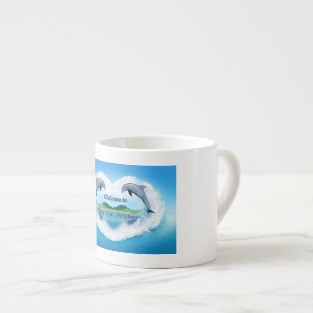 Expresso Tasse de café express de dauphin de bleus layette (Devant droit)