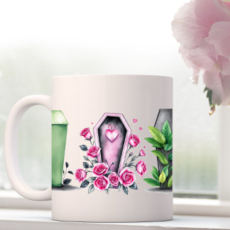 Expresso Tasse de café goth rose boug whimsigoth