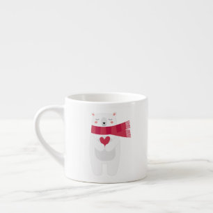Expresso Tasse de Noël du coeur de l'ours blanc