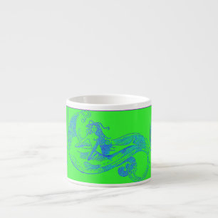 Expresso tasse d'espresso de sirène à vague verte
