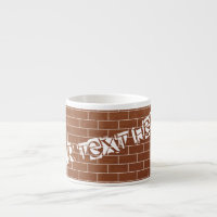 Tasse espresso mur de briques Texte personnalisé