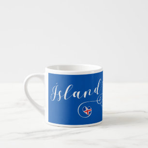 Expresso Tasse personnalisable de coeur de Ísland Islande