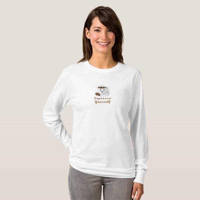 Expresso Yourself – Funny Smiling Coffee Tee (Vorne ganz)