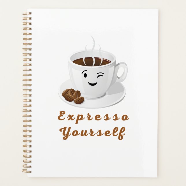 Expresso Yourself – Funny Smiling Coffee Tee (Devant)