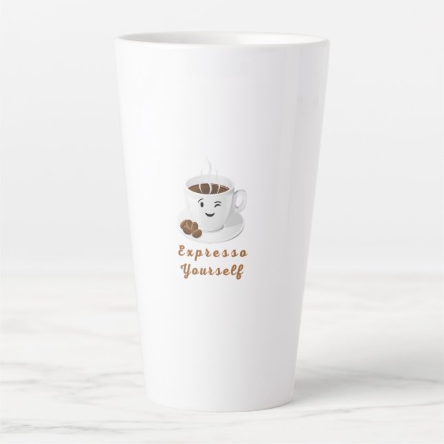 Expresso Yourself – Funny Smiling Coffee Tee Milchtasse (Vorderseite)
