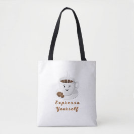 Expresso Yourself – Funny Smiling Coffee Tee Tasche