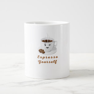 Expresso Yourself – Lustiges lächelndes Kaffeetee- Jumbo-Tasse