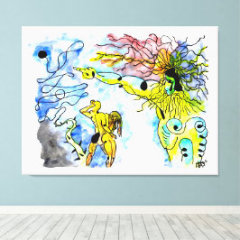 EXPULSION FROM PARADISE -Ink and watercolor Leinwanddruck