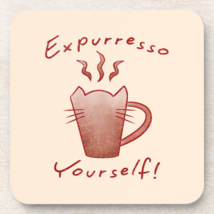 Expurresso Yourself Katzen und Kaffee Getränkeuntersetzer