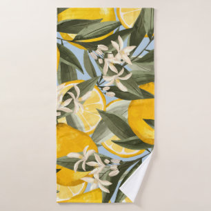 Exquis motif aux fruits jaunes bergamot, cit