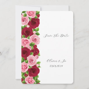 exquis rouge et rose floral enregistrer la carte d